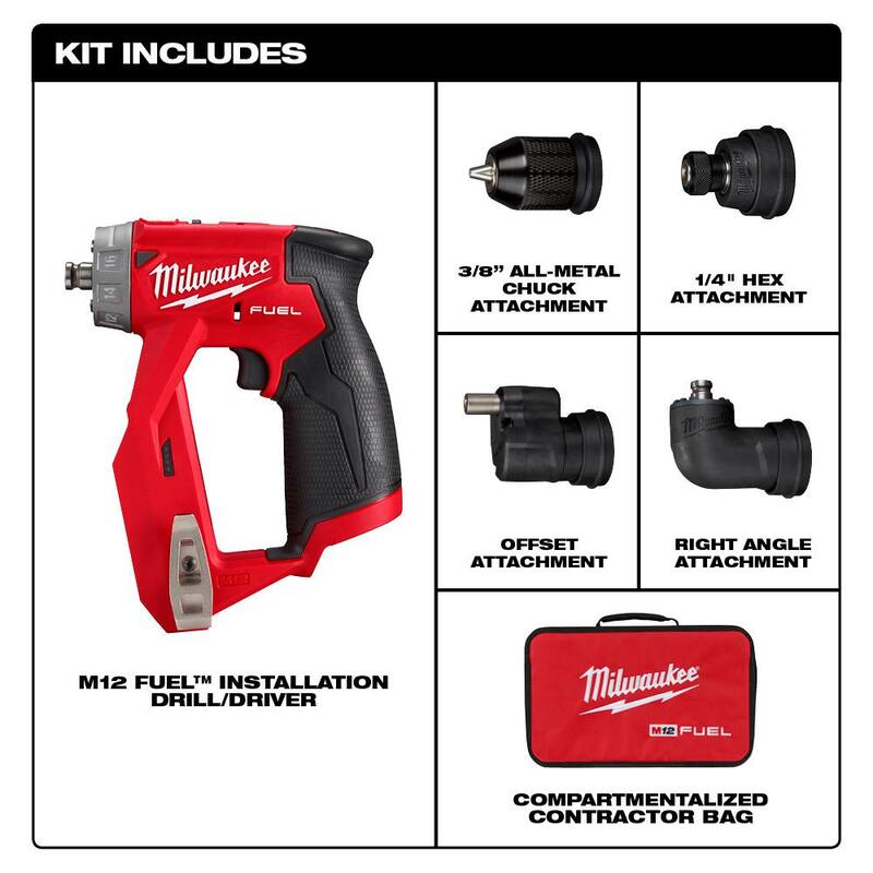 Milwaukee M12 FUEL 12-Volt Lithium-Ion Cordless 1.6 Gal. Wet/Dry Vacuum and 4-in-1 Installation 3/8 in. Drill Driver (2-Tool) - 0960-20​-2505-20