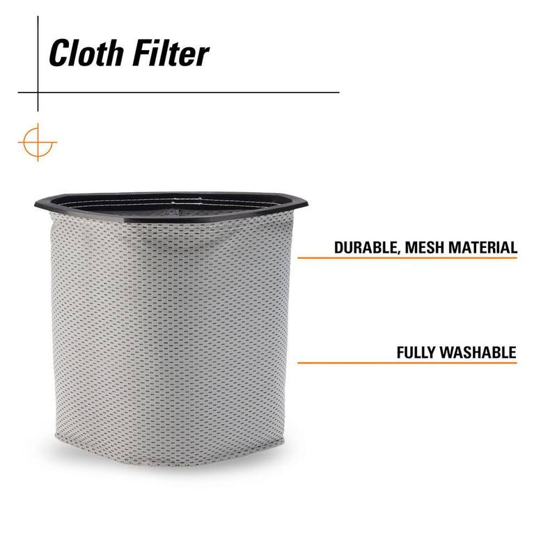 RIDGID Replacement Dry Pick-up Only Shop Vac Micro Cloth Filter for RIDGID 6 Quart NXT Backpack Vacuum HDB600 (1-Pack) - VFB102