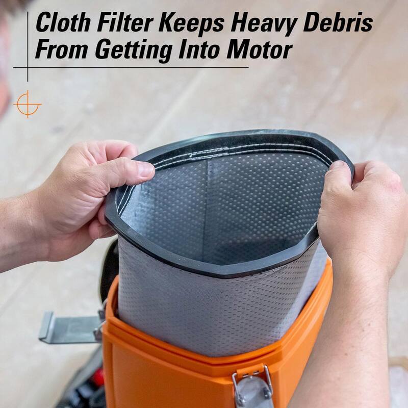 RIDGID Replacement Dry Pick-up Only Shop Vac Micro Cloth Filter for RIDGID 6 Quart NXT Backpack Vacuum HDB600 (1-Pack) - VFB102