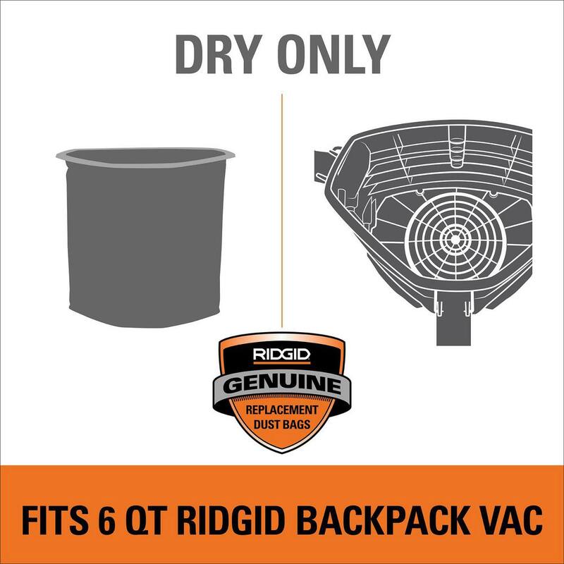RIDGID Replacement Dry Pick-up Only Shop Vac Micro Cloth Filter for RIDGID 6 Quart NXT Backpack Vacuum HDB600 (1-Pack) - VFB102
