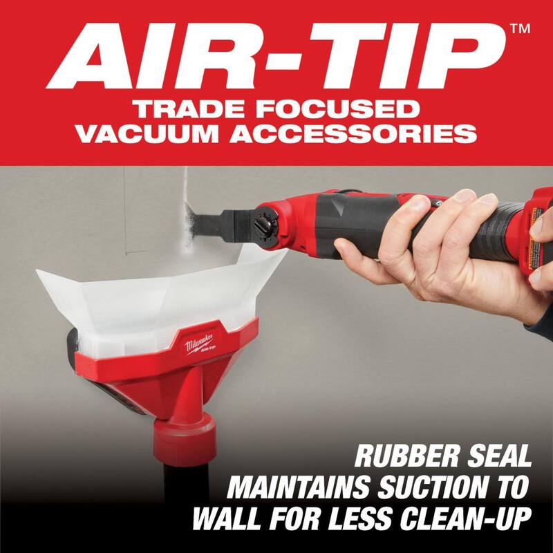 Milwaukee Air-Tip 1-1/4 in. to 2-1/2 in. Dust Collector, Crevice Tool and Utility Nozzle Kit Wet/Dry Vacuum Attachments (3-Piece) - 49-90-2022-49-90-2034