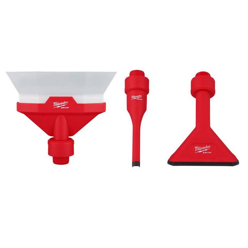 Milwaukee Air-Tip 1-1/4 in. to 2-1/2 in. Dust Collector, Crevice Tool and Utility Nozzle Kit Wet/Dry Vacuum Attachments (3-Piece) - 49-90-2022-49-90-2034