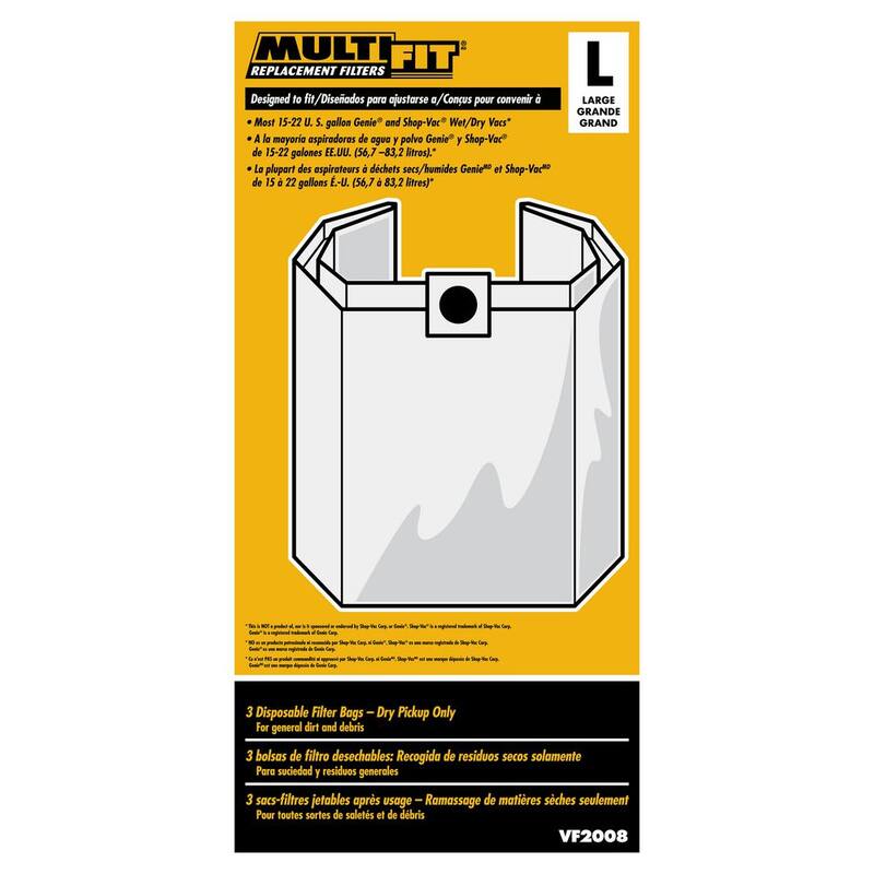 MULTI FIT General Debris Wet Dry Vacuum Dry Pick-up Only Dust Collection Bags for 15 to 22 Gal Shop-Vac Brand Shop Vacs (24-Pack) - VF2008C