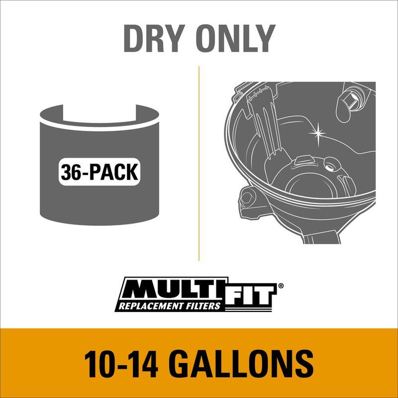 MULTI FIT General Debris Wet Dry Vacuum Dry Pick-up Only Dust Collection Bags for 10 to 14 Gal Shop-Vac Brand Shop Vacs (36-Pack) - VF2005D