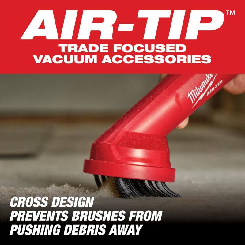Milwaukee AIR-TIP 1-1/4 in. - 2-1/2 in. 4-In-1 Right Angle Tool and Brush Wet/Dry Shop Vacuum Attachment with Bag (5-Piece) - 49-90-2026-49-90-2019-49-90-2035