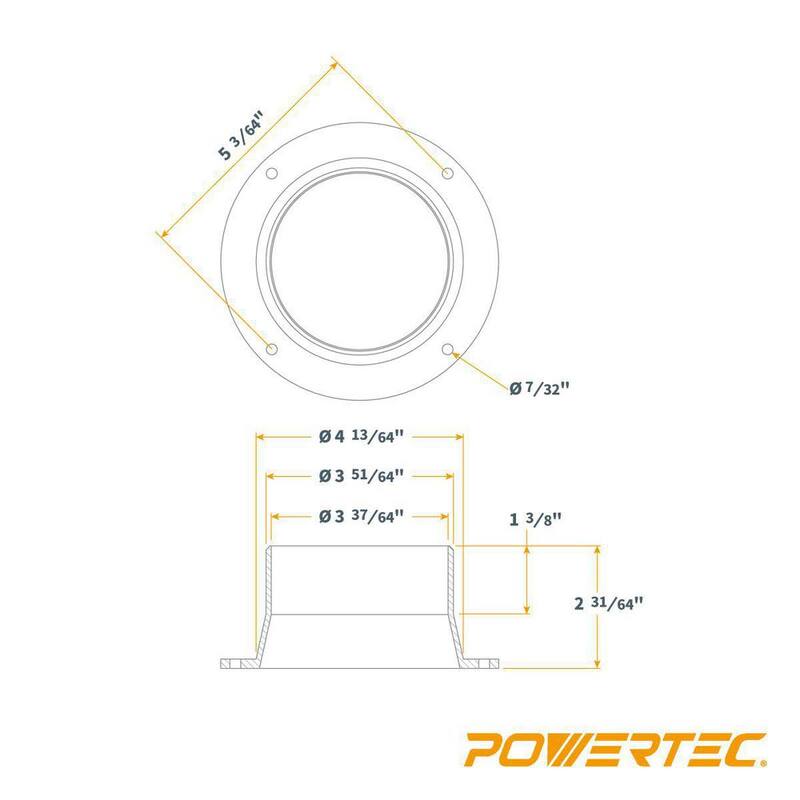 POWERTEC 4 in. OD Inlet Flange, Dust Collection Ducting Connector for Dust Collection System (4-Pack) - 70126-P4
