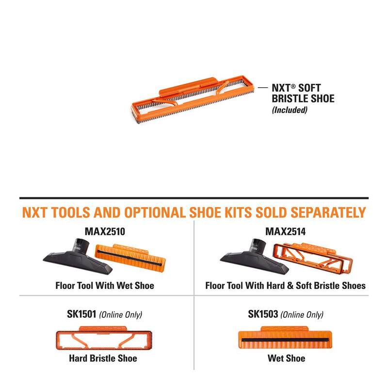 RIDGID 2-1/2 in. NXT Max Floor Tool Shoe Accessory Shop Vac Attachment with Soft Bristles for RIDGID NXT Wet Dry Vacuums - SK1502