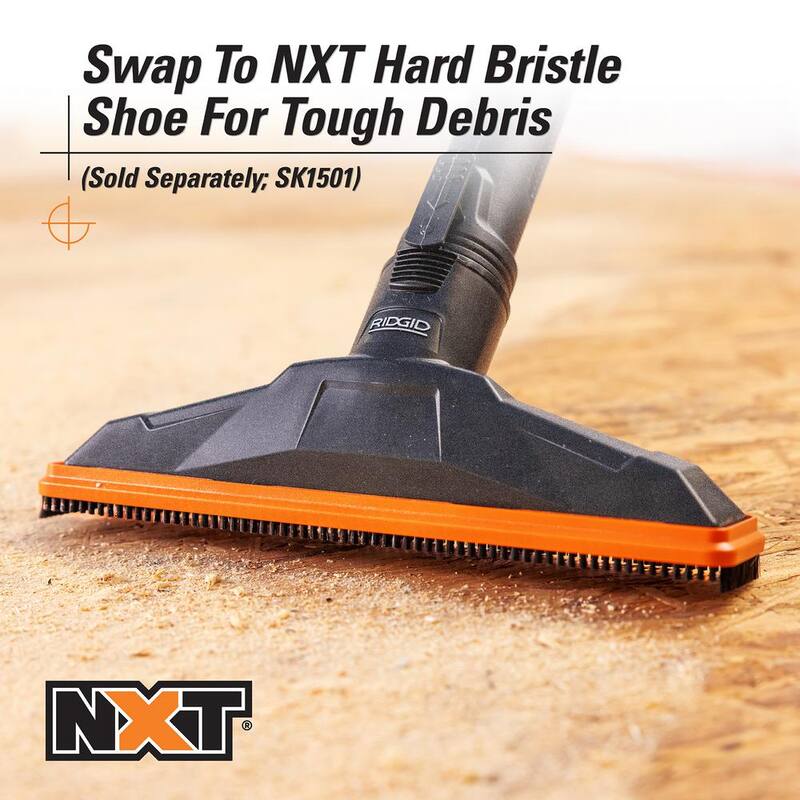 RIDGID 2-1/2 in. NXT Max Floor Tool Shoe Accessory Shop Vac Attachment with Soft Bristles for RIDGID NXT Wet Dry Vacuums - SK1502