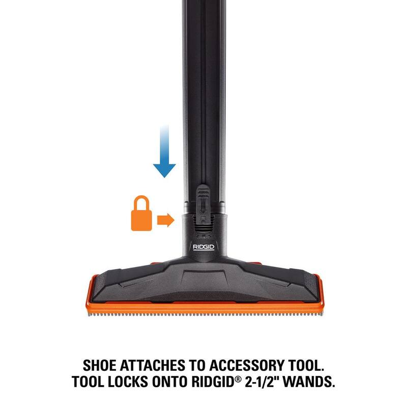 RIDGID 2-1/2 in. NXT Max Floor Tool Shoe Accessory Shop Vac Attachment with Soft Bristles for RIDGID NXT Wet Dry Vacuums - SK1502