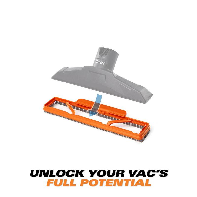 RIDGID 2-1/2 in. NXT Max Floor Tool Shoe Accessory Shop Vac Attachment with Soft Bristles for RIDGID NXT Wet Dry Vacuums - SK1502