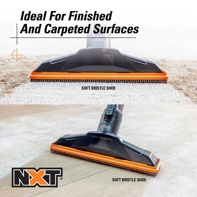 RIDGID 2-1/2 in. NXT Max Floor Tool Shoe Accessory Shop Vac Attachment with Soft Bristles for RIDGID NXT Wet Dry Vacuums - SK1502