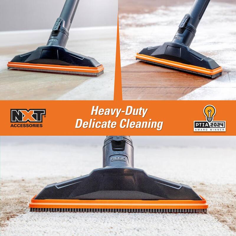 RIDGID 2-1/2 in. NXT Max Floor Tool Shoe Accessory Shop Vac Attachment with Soft Bristles for RIDGID NXT Wet Dry Vacuums - SK1502