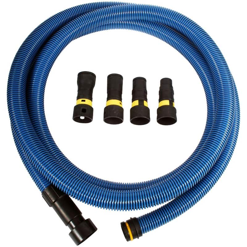 Cen-Tec 16 ft. Antistatic Vacuum Hose for Shop Vacs with Expanded Multi-Brand Power Tool Adapter Set - 95193