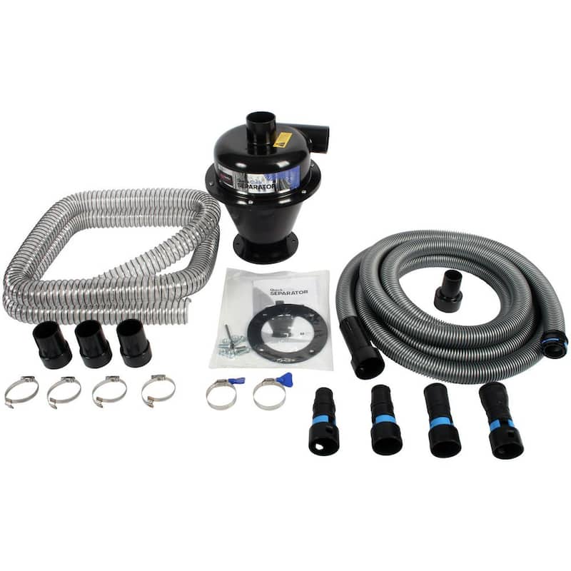 Cen-Tec Quick Click Dust Collection Separator, with 16 ft. Hose and Adapter Set and Urethane Ducting Hose - 97756