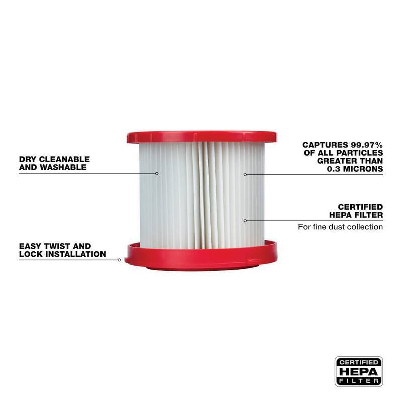 Milwaukee Wet/Dry Vacuum Hepa Filter (2-Pack) - 49-90-1900BF