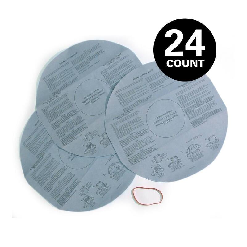 MULTI FIT Disposable Dry Pick-up Only Wet Dry Vacuum Disc Filter with Retainer Band for Select Shop-Vac Brand Shop Vacs (24-Pack) - VF2002C