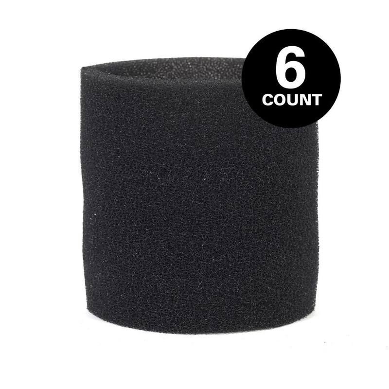 MULTI FIT Replacement Wet Debris Application Wet Dry Vacuum Foam Sleeve Filter for Select Shop-Vac Brand Shop Vacs (6-Pack) - VF2001B