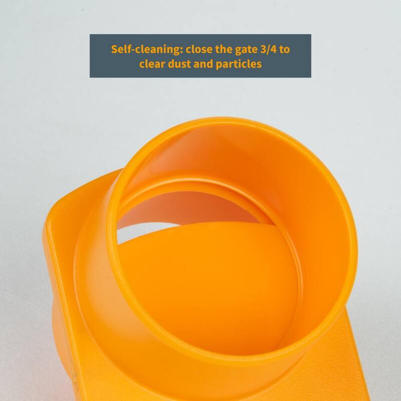 POWERTEC 2-1/2 in. Integrated Blast Gate Clog Resistant Anti Gap Tapered ABS Plastic Fitting for Dust Collection Systems (6-Pack) - 70294-P6