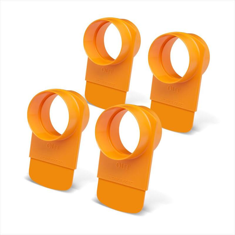POWERTEC 4 in. Integrated Blast Gate Clog Resistant, Anti Gap Tapered ABS Plastic Fitting for Dust Collection Systems (4-Pack) - 70295-P4