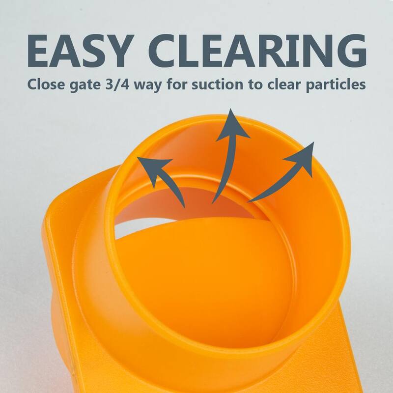 POWERTEC 4 in. Integrated Blast Gate Clog Resistant, Anti Gap Tapered ABS Plastic Fitting for Dust Collection Systems (4-Pack) - 70295-P4