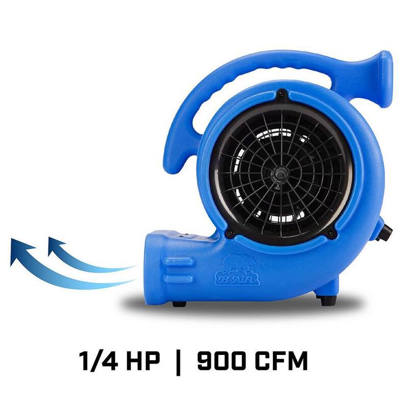 B-Air 1/4 HP Air Mover Blower Fan for Water Damage Restoration Carpet Dryer Floor Home and Plumbing Use in Blue - BA-VP-25-BL