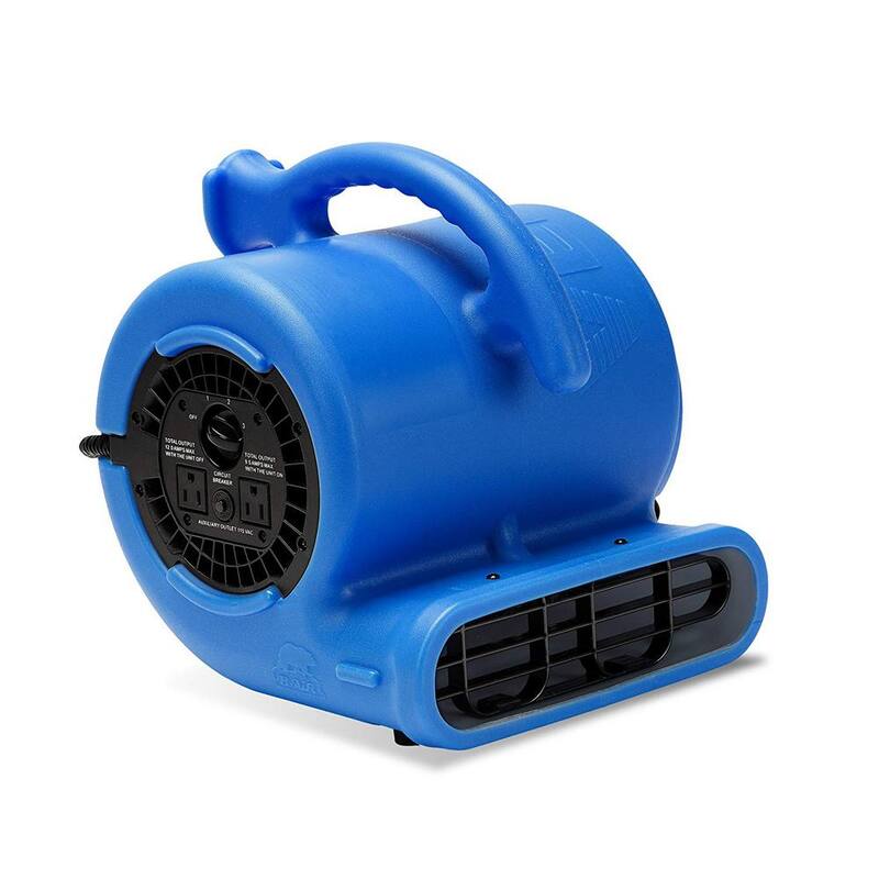 B-Air 1/4 HP Air Mover Blower Fan for Water Damage Restoration Carpet Dryer Floor Home and Plumbing Use in Blue - BA-VP-25-BL
