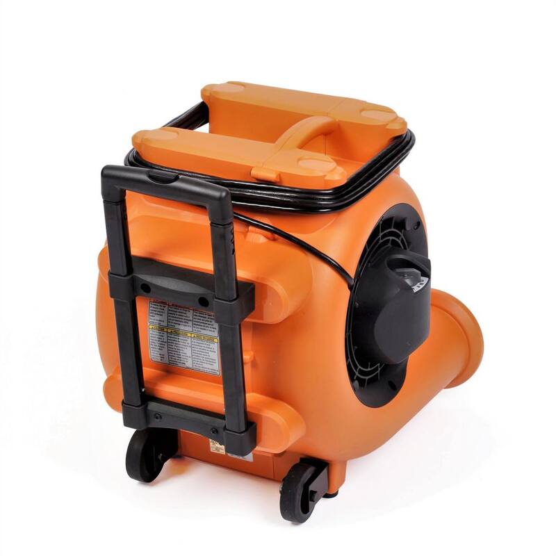 RIDGID 1625 CFM 3-Speed Portable Blower Fan Air Mover with Collapsible Handle and Rear Wheels for Water Damage Restoration - AM2560