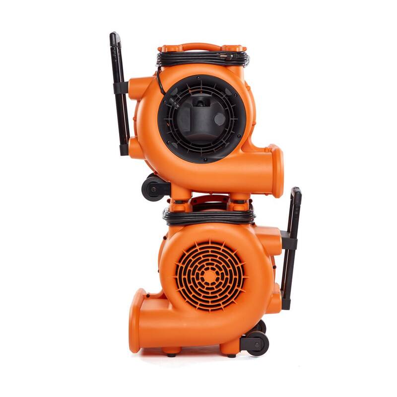 RIDGID 1625 CFM 3-Speed Portable Blower Fan Air Mover with Collapsible Handle and Rear Wheels for Water Damage Restoration - AM2560