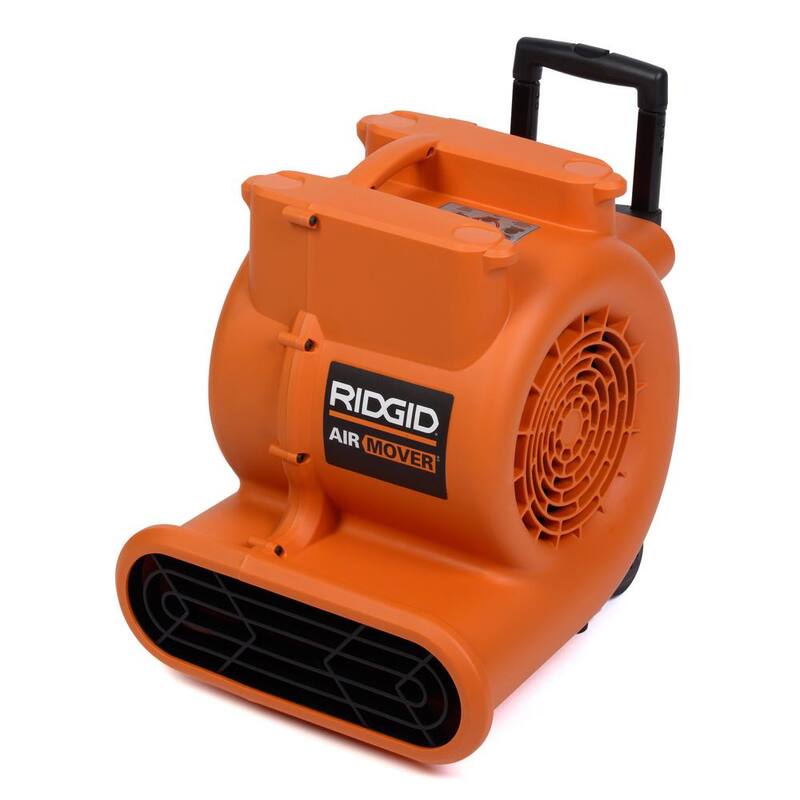 RIDGID 1625 CFM 3-Speed Portable Blower Fan Air Mover with Collapsible Handle and Rear Wheels for Water Damage Restoration - AM2560