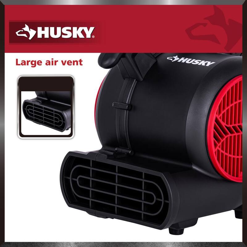 Husky 1/5 HP 6.89 in. 3-Speed Blower Fan in Black with Extended Timer - AM1180