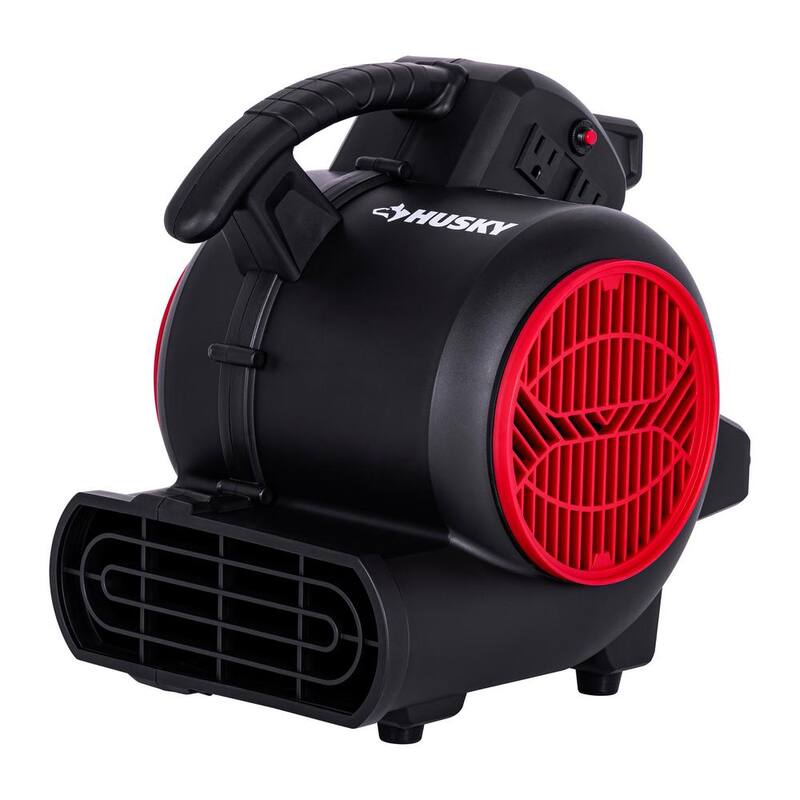 Husky 1/5 HP 6.89 in. 3-Speed Blower Fan in Black with Extended Timer - AM1180
