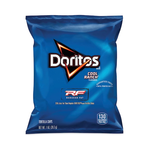 Doritos Reduced Fat Cool Ranch Tortilla Chips, Bolsa de 1 oz, Paquete de 72, 72PK - 36096