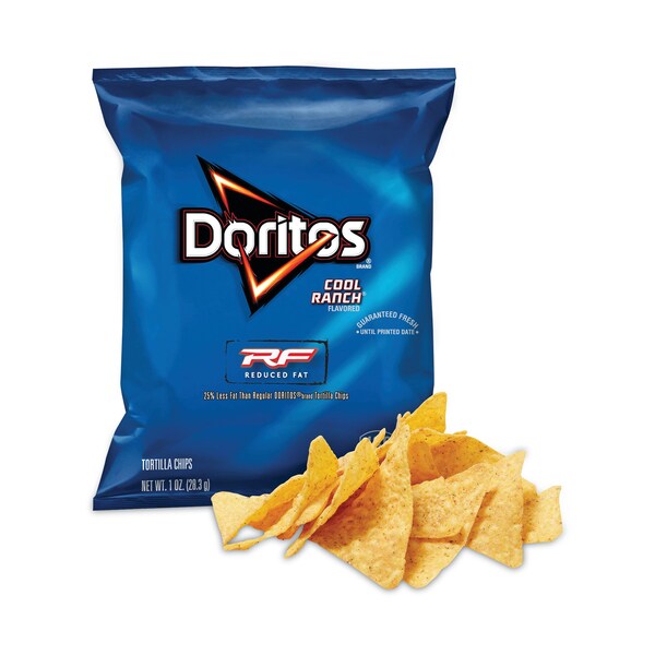 Doritos Reduced Fat Cool Ranch Tortilla Chips, Bolsa de 1 oz, Paquete de 72, 72PK - 36096