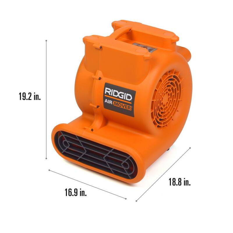 RIDGID 1625 CFM 3-Speed Blower Fan Air Mover with 3 Operating Positions for Water Damage Restoration - AM2286