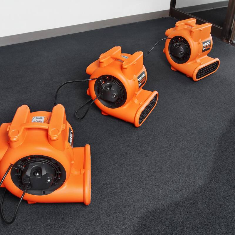 RIDGID 1625 CFM 3-Speed Blower Fan Air Mover with Daisy Chain, 3 Operating Positions for Water Damage Restoration - AM2287