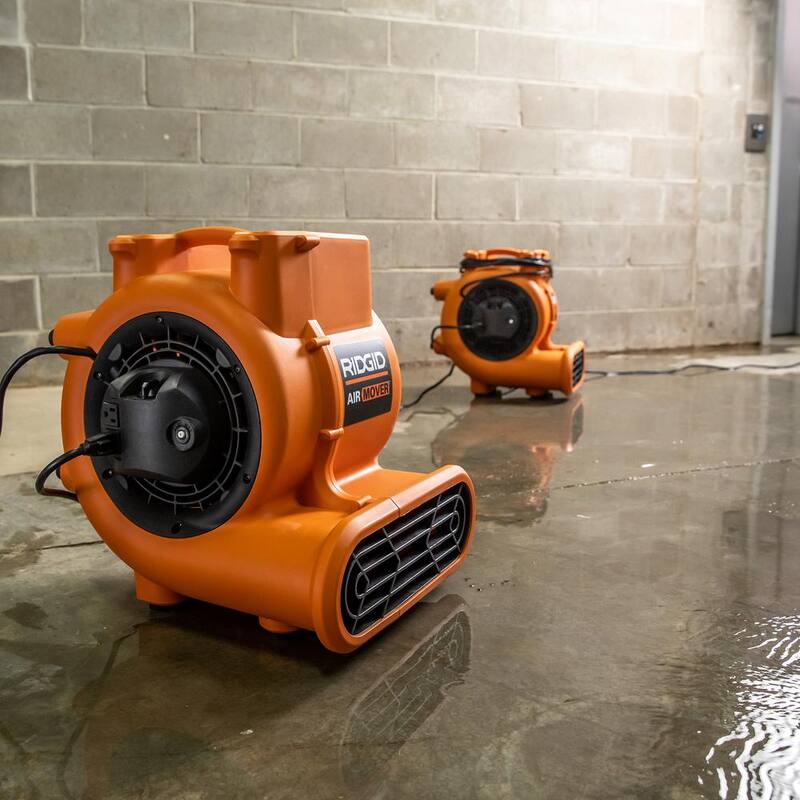 RIDGID 1625 CFM 3-Speed Blower Fan Air Mover with Daisy Chain, 3 Operating Positions for Water Damage Restoration - AM2287