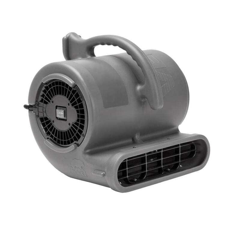 B-Air 1/2 HP Air Mover for Janitorial Water Damage Restoration Stackable Carpet Dryer Floor Blower Fan in Grey - BA-VP-50-GY