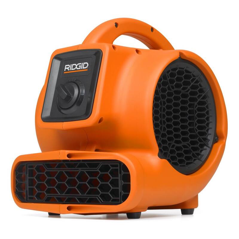 RIDGID 600 CFM 3-Speed Portable Blower Fan Air Mover with Daisy Chain, 3 Operating Positions for Water Damage Restoration - AM2265