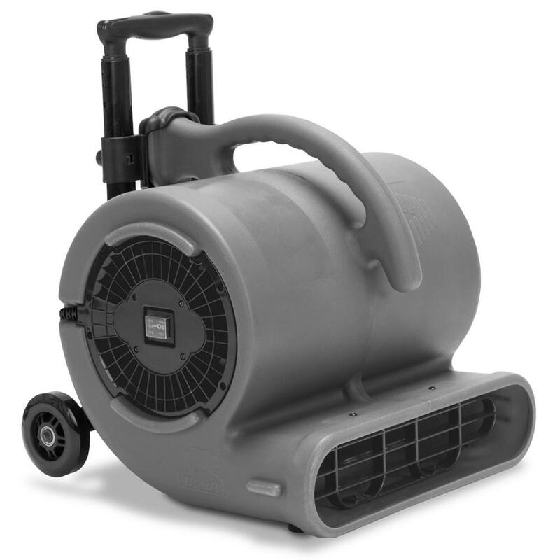 B-Air 1/2 HP Air Mover for Janitorial Water Damage Restoration Stackable Carpet Dryer Floor Blower Fan with Handle Grey - BA-VP-50-GY-H