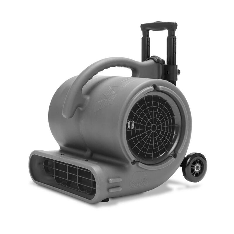 B-Air 1/2 HP Air Mover for Janitorial Water Damage Restoration Stackable Carpet Dryer Floor Blower Fan with Handle Grey - BA-VP-50-GY-H