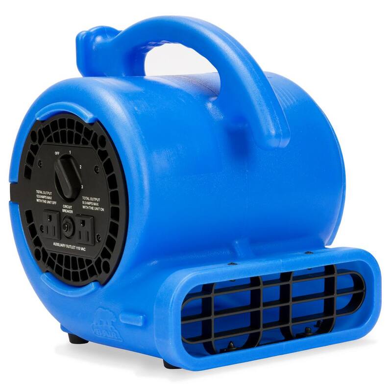 B-Air VP-20 1/5 HP Air Mover for Water Damage Restoration Carpet Dryer Floor Blower Fan Home and Plumbing Use in Blue - BA-VP-20-BL