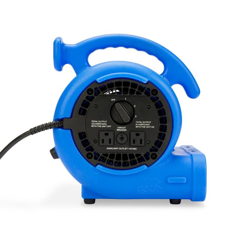B-Air VP-20 1/5 HP Air Mover for Water Damage Restoration Carpet Dryer Floor Blower Fan Home and Plumbing Use in Blue - BA-VP-20-BL