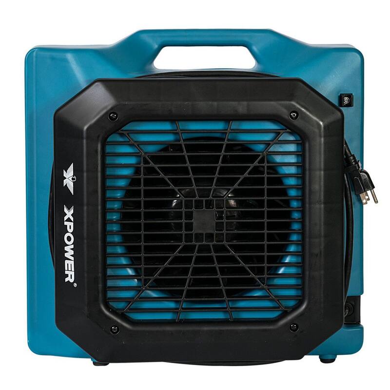 XPOWER 1/3 HP 1050 CFM 3-Speed Low Profile Air Mover, Floor Fan, Carpet Dryer with Build-in Power Outlets - PL-700A-Blue
