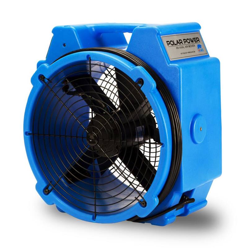 BlueDri 1/4 HP Polar Axial Blower Fan with High Velocity Air Mover for Water Damage Restoration Equipment in Blue - BA-PB-X24-BL