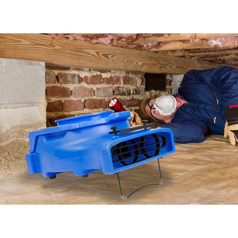 B-Air 1/4 HP Low Profile Blue Air Mover Blower Fan for Water Damage Restoration Carpet Dryer Floor - BA-VL-25-BL