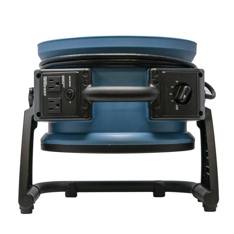 XPOWER P-26AR 1300 CFM 4-Speed Industrial Axial Air Mover Blower Fan with Built-in. Power Outlets in Blue - P-26AR