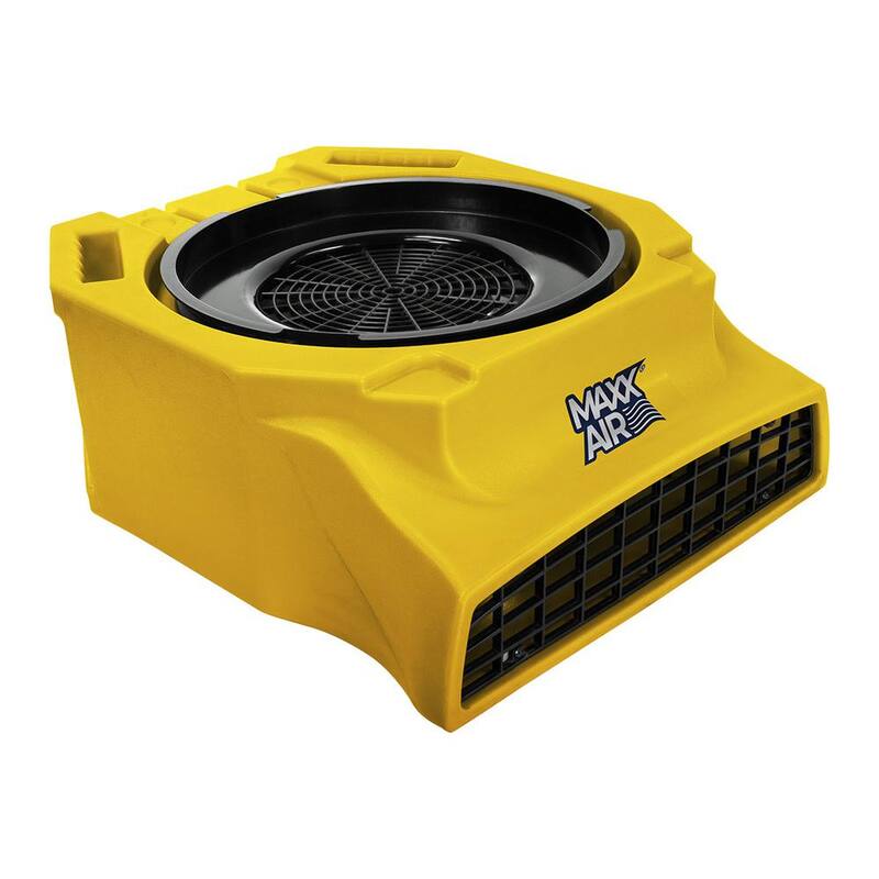 Maxx Air 1600 CFM 1/2-HP 19.5 in. 2-Speed Low Profile Blower Fan in Yellow with Daisy Chain Capable and Stackable Design - HVCF1600