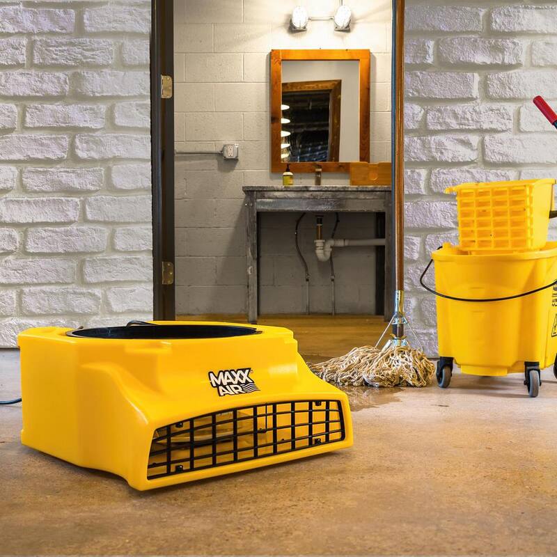 Maxx Air 1600 CFM 1/2-HP 19.5 in. 2-Speed Low Profile Blower Fan in Yellow with Daisy Chain Capable and Stackable Design - HVCF1600
