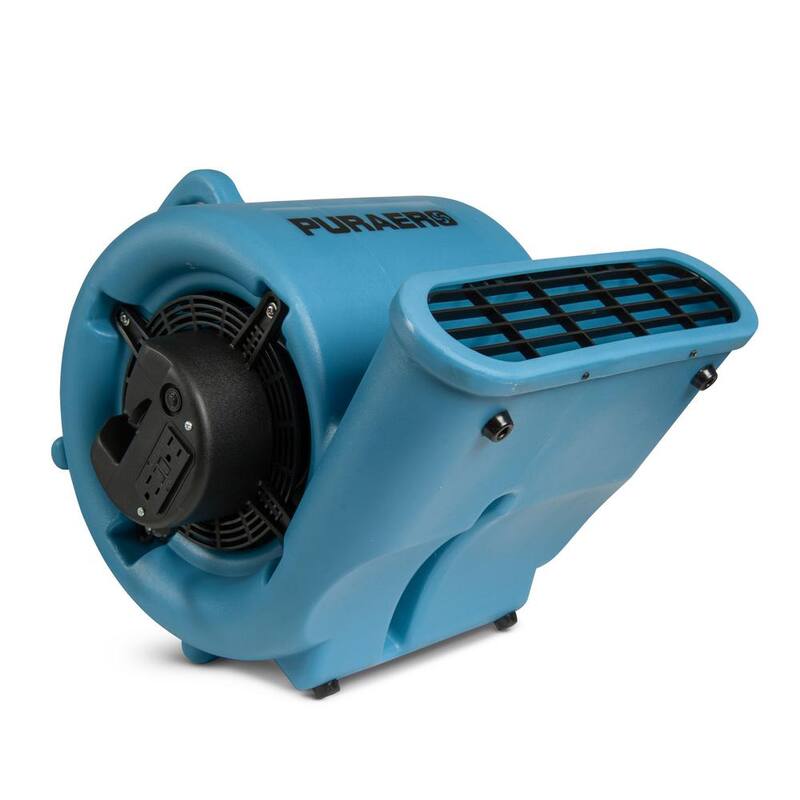 Ecor Pro 1/3 HP Air Mover Carpet Dryer Blower Floor Fan with 2550 CFM, GFCI Daisy Chain, Blue - PA-330-AM-BL