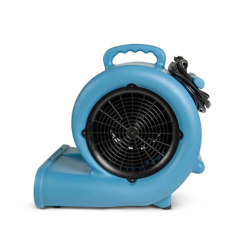 Ecor Pro 1/3 HP Air Mover Carpet Dryer Blower Floor Fan with 2550 CFM, GFCI Daisy Chain, Blue - PA-330-AM-BL